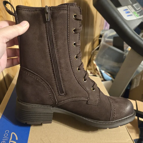 Clarks Women's Lace Up Boots - Dark Brown - Picture 3 of 5